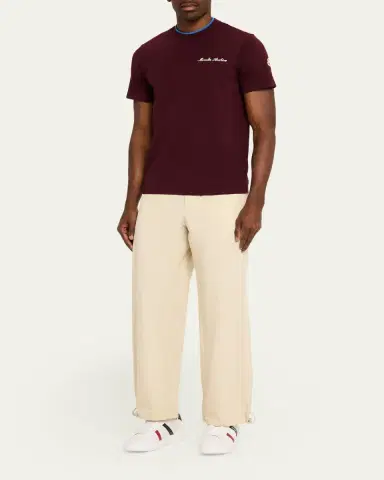 Moncler Men's Embroidered Logo Cotton T-Shirt | Thumbnail 2 Moncler Men's Embroidered Logo Cotton T-Shirt | Thumbnail 2