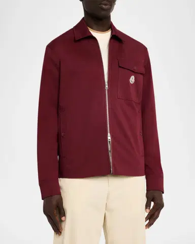 Moncler en's Cotton-Blend Gabardine Shirt Jacket | Thumbnail 3 Moncler en's Cotton-Blend Gabardine Shirt Jacket | Thumbnail 3