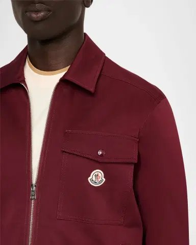 Moncler en's Cotton-Blend Gabardine Shirt Jacket | Thumbnail 4 Moncler en's Cotton-Blend Gabardine Shirt Jacket | Thumbnail 4