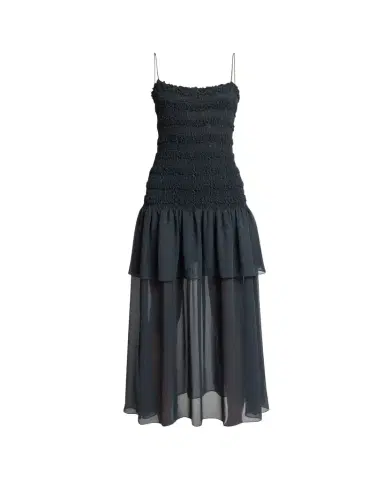 Proenza Schouler Michal Smocked Drop-Waist Georgette Maxi Dress | Thumbnail 1 Proenza Schouler Michal Smocked Drop-Waist Georgette Maxi Dress | Thumbnail 1