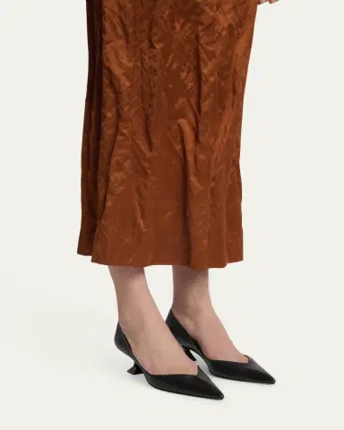 Lanvin 50mm Leather Kitten-Heel Pumps | Thumbnail 2 Lanvin 50mm Leather Kitten-Heel Pumps | Thumbnail 2