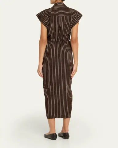 A.L.C. Emilia Pinstripe Draped Tie-Waist Shirtdress | Thumbnail 3 A.L.C. Emilia Pinstripe Draped Tie-Waist Shirtdress | Thumbnail 3