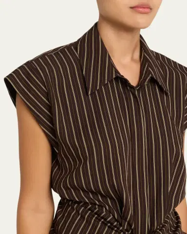 A.L.C. Emilia Pinstripe Draped Tie-Waist Shirtdress | Thumbnail 5 A.L.C. Emilia Pinstripe Draped Tie-Waist Shirtdress | Thumbnail 5