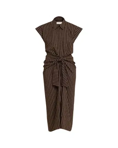 A.L.C. Emilia Pinstripe Draped Tie-Waist Shirtdress | Thumbnail 1 A.L.C. Emilia Pinstripe Draped Tie-Waist Shirtdress | Thumbnail 1