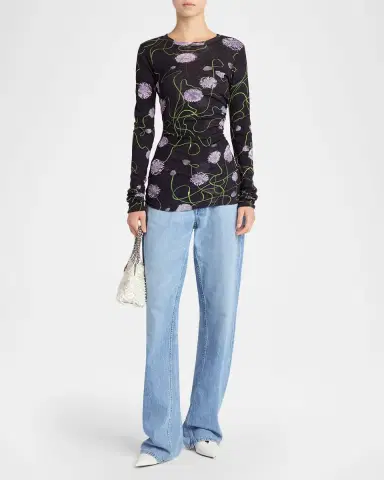 Stella McCartney Twisted Allium Layered Mesh Long-Sleeve Top | Thumbnail 6 Stella McCartney Twisted Allium Layered Mesh Long-Sleeve Top | Thumbnail 6