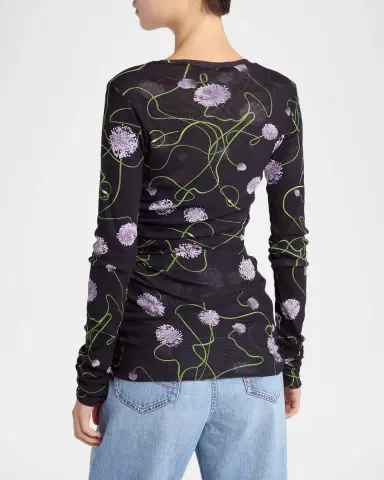 Stella McCartney Twisted Allium Layered Mesh Long-Sleeve Top | Thumbnail 7 Stella McCartney Twisted Allium Layered Mesh Long-Sleeve Top | Thumbnail 7