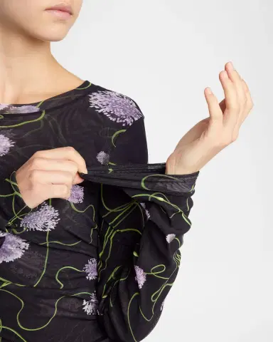 Stella McCartney Twisted Allium Layered Mesh Long-Sleeve Top | Thumbnail 9 Stella McCartney Twisted Allium Layered Mesh Long-Sleeve Top | Thumbnail 9