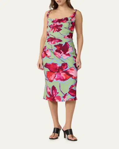 Diane von Furstenberg Delaney Ruched Cowl-Neck Midi Dress | Thumbnail 4 Diane von Furstenberg Delaney Ruched Cowl-Neck Midi Dress | Thumbnail 4