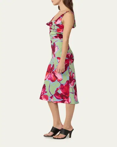 Diane von Furstenberg Delaney Ruched Cowl-Neck Midi Dress | Thumbnail 5 Diane von Furstenberg Delaney Ruched Cowl-Neck Midi Dress | Thumbnail 5