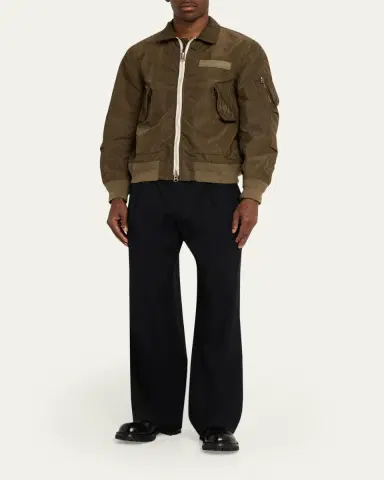 sacai Men's Crinkle Nylon Bomber Jacket | Thumbnail 2 sacai Men's Crinkle Nylon Bomber Jacket | Thumbnail 2