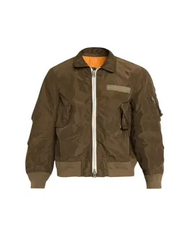 sacai Men's Crinkle Nylon Bomber Jacket | Thumbnail 1 sacai Men's Crinkle Nylon Bomber Jacket | Thumbnail 1
