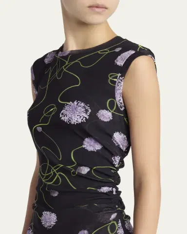 Stella McCartney Twisted Flower Mesh Sleeveless Maxi Dress | Thumbnail 5 Stella McCartney Twisted Flower Mesh Sleeveless Maxi Dress | Thumbnail 5