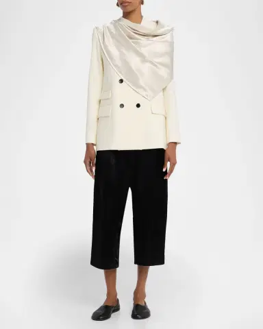 Maria McManus Draped Satin Cloak Double-Breasted Blazer | Thumbnail 6 Maria McManus Draped Satin Cloak Double-Breasted Blazer | Thumbnail 6