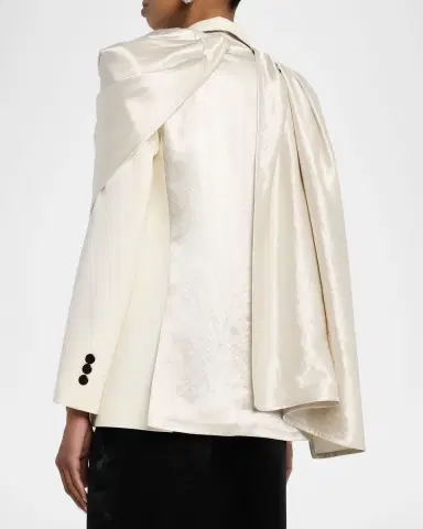 Maria McManus Draped Satin Cloak Double-Breasted Blazer | Thumbnail 7 Maria McManus Draped Satin Cloak Double-Breasted Blazer | Thumbnail 7