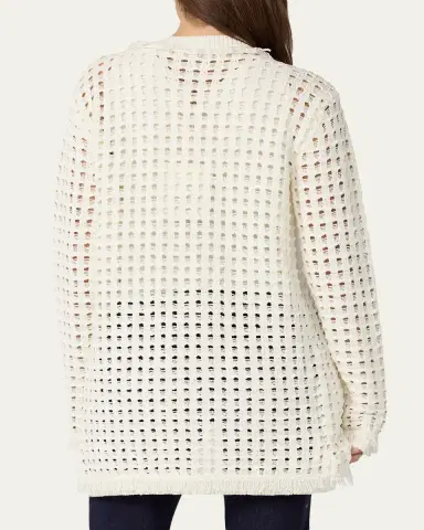 Diane von Furstenberg Celestina Fringed Open-Stitch Cardigan | Thumbnail 3 Diane von Furstenberg Celestina Fringed Open-Stitch Cardigan | Thumbnail 3