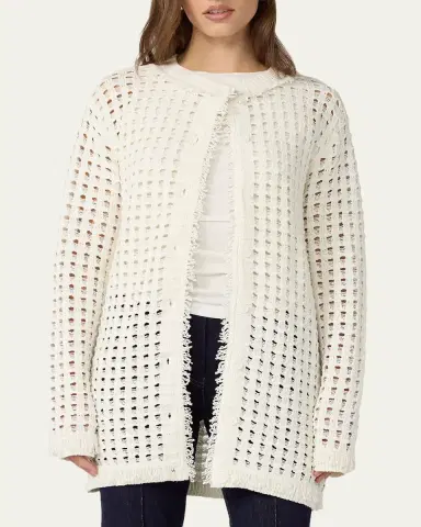 Diane von Furstenberg Celestina Fringed Open-Stitch Cardigan | Thumbnail 4 Diane von Furstenberg Celestina Fringed Open-Stitch Cardigan | Thumbnail 4