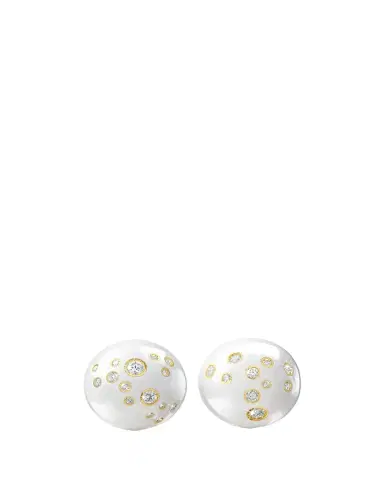 Verdura 18K Yellow Gold Constellation Dome Earrings, White | Thumbnail 1 Verdura 18K Yellow Gold Constellation Dome Earrings, White | Thumbnail 1