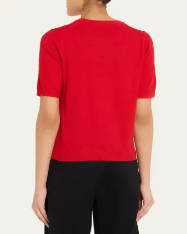 MARIA MCMANUS Cashmere-Cotton Knit Crewneck T-Shirt | Thumbnail 3 MARIA MCMANUS Cashmere-Cotton Knit Crewneck T-Shirt | Thumbnail 3