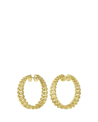 Paul Morelli 18K Yellow Gold Cuban Chain Hoop Earrings, 30mm | Thumbnail 1 Paul Morelli 18K Yellow Gold Cuban Chain Hoop Earrings, 30mm | Thumbnail 1