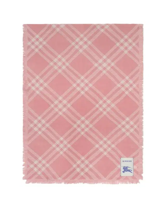 Wide Check Wool Silk Scarf Wide Check Wool Silk Scarf