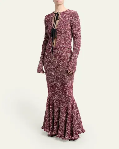 Proenza Schouler Colette Boucle Tie-Front Crop Top | Thumbnail 2 Proenza Schouler Colette Boucle Tie-Front Crop Top | Thumbnail 2