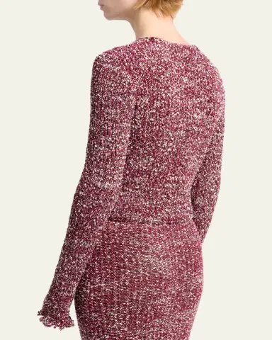 Proenza Schouler Colette Boucle Tie-Front Crop Top | Thumbnail 3 Proenza Schouler Colette Boucle Tie-Front Crop Top | Thumbnail 3