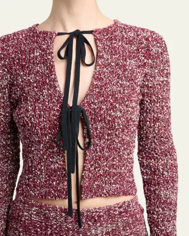 Proenza Schouler Colette Boucle Tie-Front Crop Top | Thumbnail 5 Proenza Schouler Colette Boucle Tie-Front Crop Top | Thumbnail 5