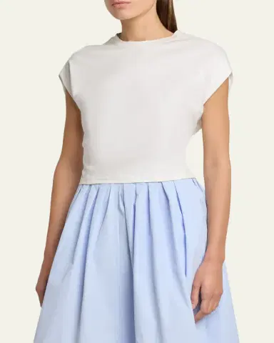 Proenza Schouler White Label Reeva Gathered Crewneck Tee | Thumbnail 4 Proenza Schouler White Label Reeva Gathered Crewneck Tee | Thumbnail 4