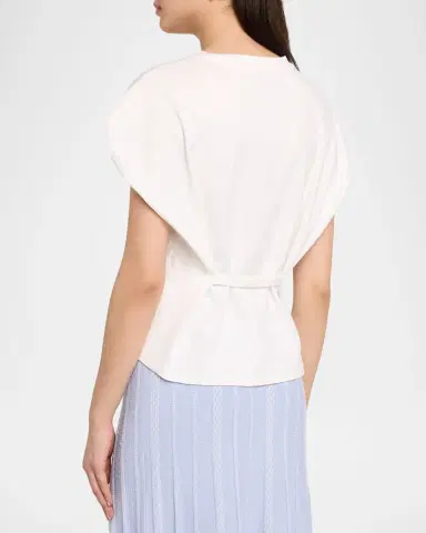 Proenza Schouler White Label Reeva Gathered Crewneck Tee | Thumbnail 7 Proenza Schouler White Label Reeva Gathered Crewneck Tee | Thumbnail 7
