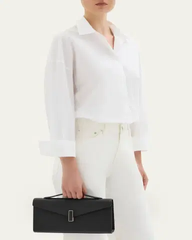 Valextra Iside Turn-Lock Leather Clutch Bag | Thumbnail 2 Valextra Iside Turn-Lock Leather Clutch Bag | Thumbnail 2
