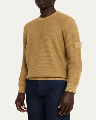 Stone Island Men's Ghost Cotton & Cashmere Crewneck Sweater | Thumbnail 4 Stone Island Men's Ghost Cotton & Cashmere Crewneck Sweater | Thumbnail 4