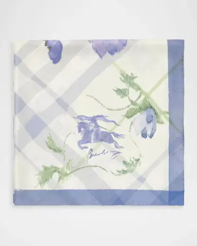 Burberry Watercolor Check Silk Scarf | Thumbnail 6 Burberry Watercolor Check Silk Scarf | Thumbnail 6