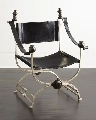 Peninsula Home Collection Martina Ebony Leather Chair | Thumbnail 1 Peninsula Home Collection Martina Ebony Leather Chair | Thumbnail 1