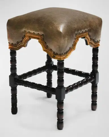 Peninsula Home Collection San Marco Leather Counter Stool - 26" | Thumbnail 2 Peninsula Home Collection San Marco Leather Counter Stool - 26" | Thumbnail 2