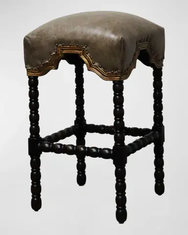 Peninsula Home Collection San Marco Leather Bar Stool - 30" | Thumbnail 2 Peninsula Home Collection San Marco Leather Bar Stool - 30" | Thumbnail 2