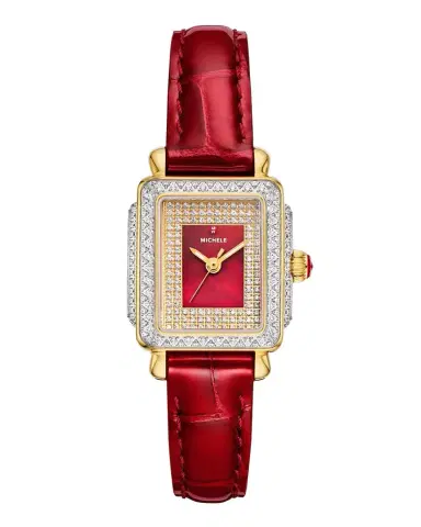 Michele Special Edition Deco Madison Red Mini Diamond Pavé Watch | Thumbnail 1 Michele Special Edition Deco Madison Red Mini Diamond Pavé Watch | Thumbnail 1