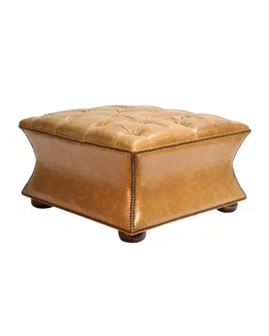 Peninsula Home Collection Cleo Tufted Leather Ottoman | Thumbnail 1 Peninsula Home Collection Cleo Tufted Leather Ottoman | Thumbnail 1
