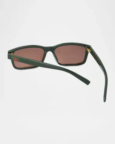 Gucci Men's Lines 57mm Rectangular Acetate Sunglasses | Thumbnail 2 Gucci Men's Lines 57mm Rectangular Acetate Sunglasses | Thumbnail 2
