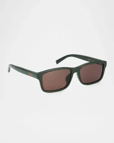 Gucci Men's Lines 57mm Rectangular Acetate Sunglasses | Thumbnail 3 Gucci Men's Lines 57mm Rectangular Acetate Sunglasses | Thumbnail 3