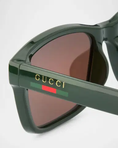 Gucci Men's Lines 57mm Rectangular Acetate Sunglasses | Thumbnail 4 Gucci Men's Lines 57mm Rectangular Acetate Sunglasses | Thumbnail 4