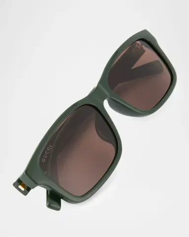 Gucci Men's Lines 57mm Rectangular Acetate Sunglasses | Thumbnail 5 Gucci Men's Lines 57mm Rectangular Acetate Sunglasses | Thumbnail 5