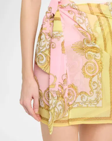 Versace Barocco-Print Pareo Skirt | Thumbnail 6 Versace Barocco-Print Pareo Skirt | Thumbnail 6