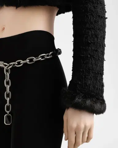 Dolce & Gabbana Faux Fur Trim Tweed Crop Jacket | Thumbnail 4 Dolce & Gabbana Faux Fur Trim Tweed Crop Jacket | Thumbnail 4