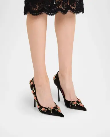 Dolce & Gabbana 105mm Embellished Satin Pumps | Thumbnail 2 Dolce & Gabbana 105mm Embellished Satin Pumps | Thumbnail 2