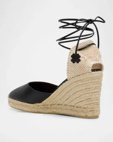 Castañer 80mm Carina Leather Espadrille Wedge Sandals | Thumbnail 4 Castañer 80mm Carina Leather Espadrille Wedge Sandals | Thumbnail 4