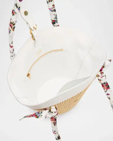 Dolce & Gabbana Floral & Leather-Trim Woven Shoulder Bag | Thumbnail 4 Dolce & Gabbana Floral & Leather-Trim Woven Shoulder Bag | Thumbnail 4