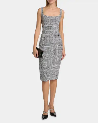 Chiara Boni La Petite Robe Fisoro Tweed-Print Jersey Bodycon Midi Dress | Thumbnail 2 Chiara Boni La Petite Robe Fisoro Tweed-Print Jersey Bodycon Midi Dress | Thumbnail 2