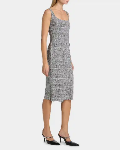 Chiara Boni La Petite Robe Fisoro Tweed-Print Jersey Bodycon Midi Dress | Thumbnail 5 Chiara Boni La Petite Robe Fisoro Tweed-Print Jersey Bodycon Midi Dress | Thumbnail 5