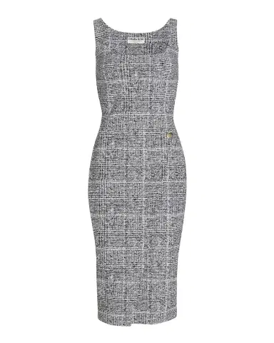Chiara Boni La Petite Robe Fisoro Tweed-Print Jersey Bodycon Midi Dress | Thumbnail 1 Chiara Boni La Petite Robe Fisoro Tweed-Print Jersey Bodycon Midi Dress | Thumbnail 1