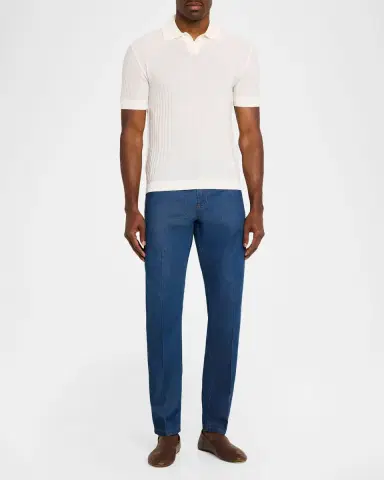 Emporio Armani Men's Medium-Wash Denim Straight-Leg Jeans | Thumbnail 2 Emporio Armani Men's Medium-Wash Denim Straight-Leg Jeans | Thumbnail 2